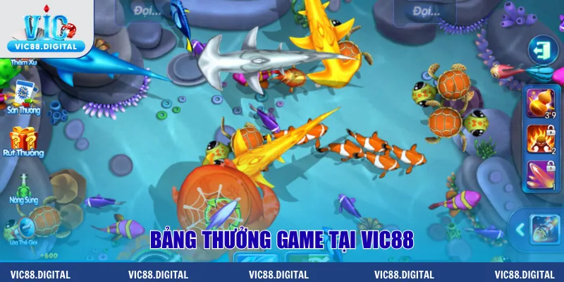 Bảng thưởng game tại Vic88