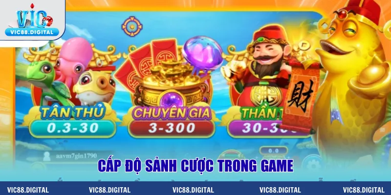 Cấp độ sảnh cược trong game